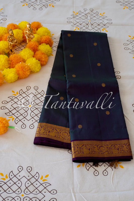 Dual Shade Aubergine Purple Korvai