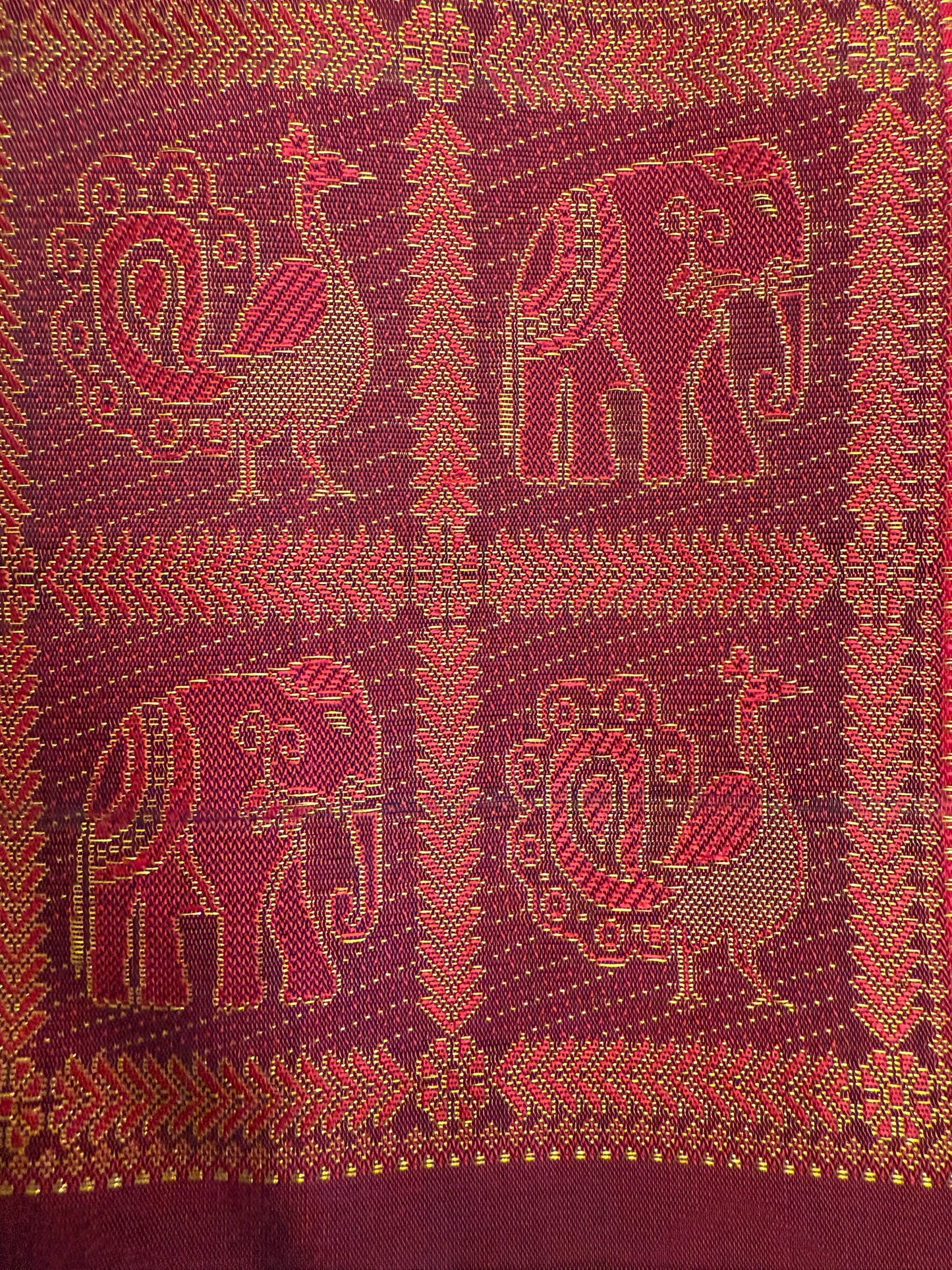 MS blue with Multi color Bomkai checks - Borderless