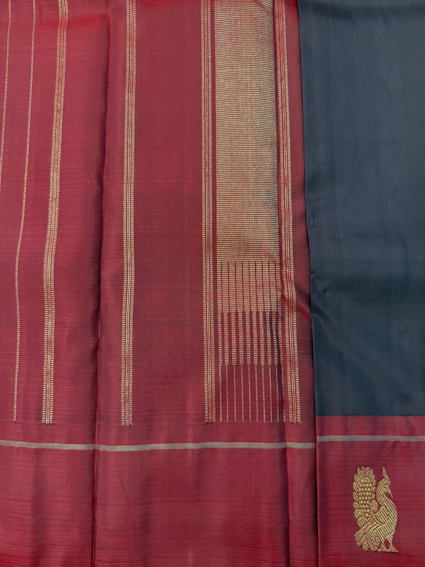 Kanchana brown with Maroon Korvai