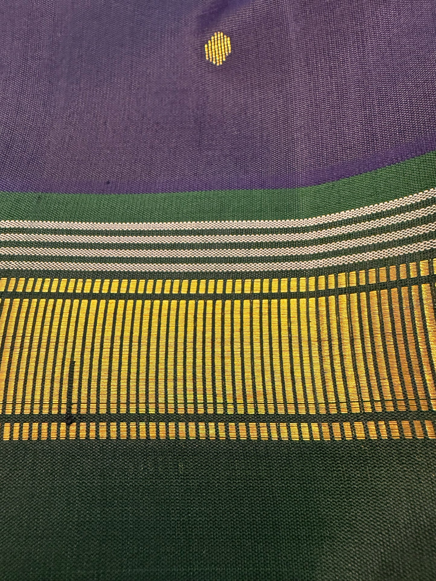 Dual tone indigo with Olive green Korvai