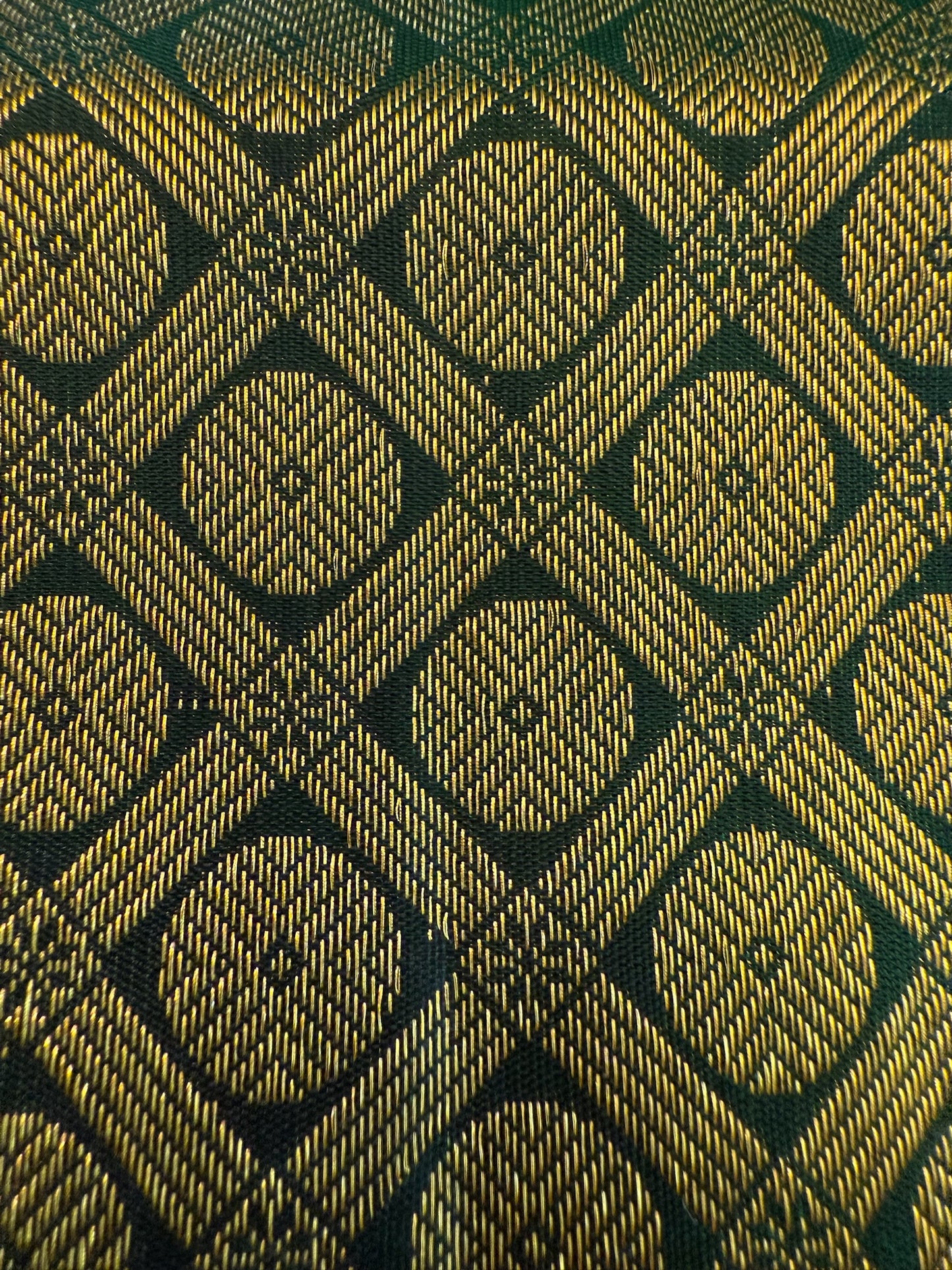 Mustard/golden olive with Bottle green Plain Korvai