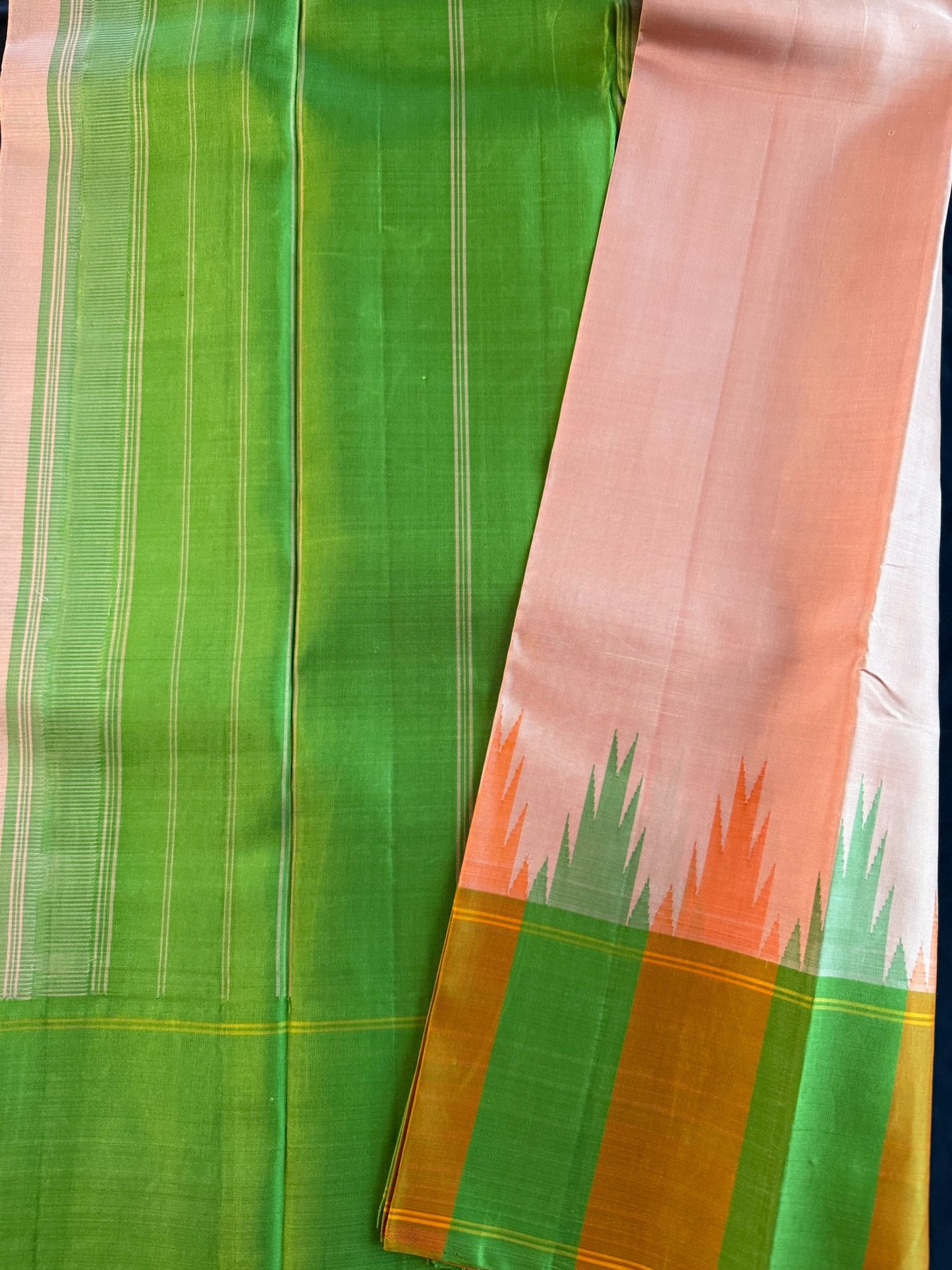 Peachy orange with Temple Border