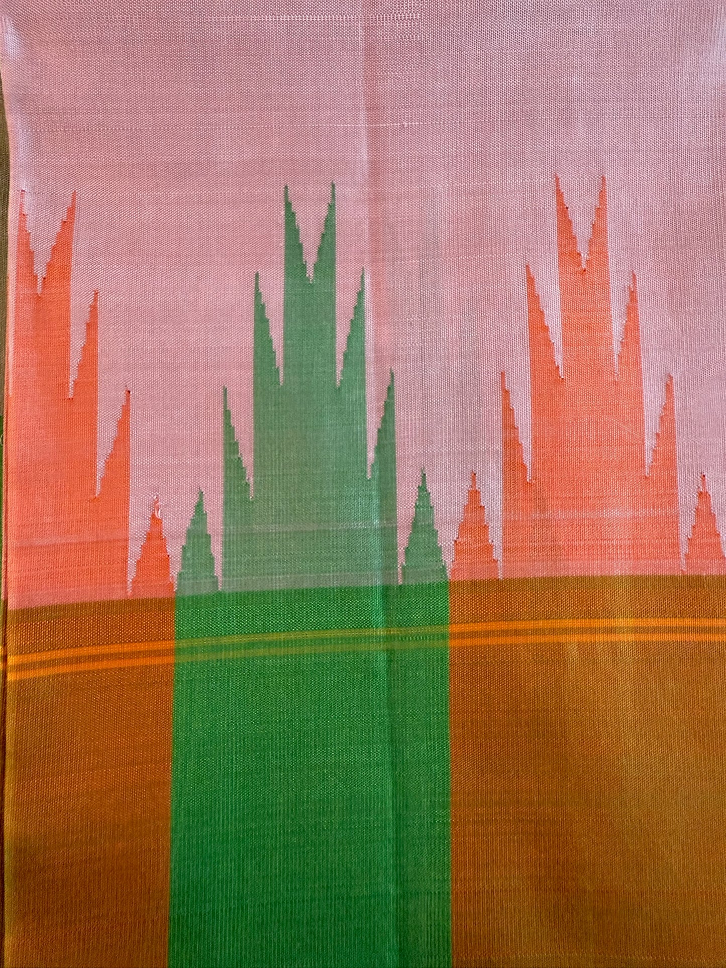 Peachy orange with Temple Border