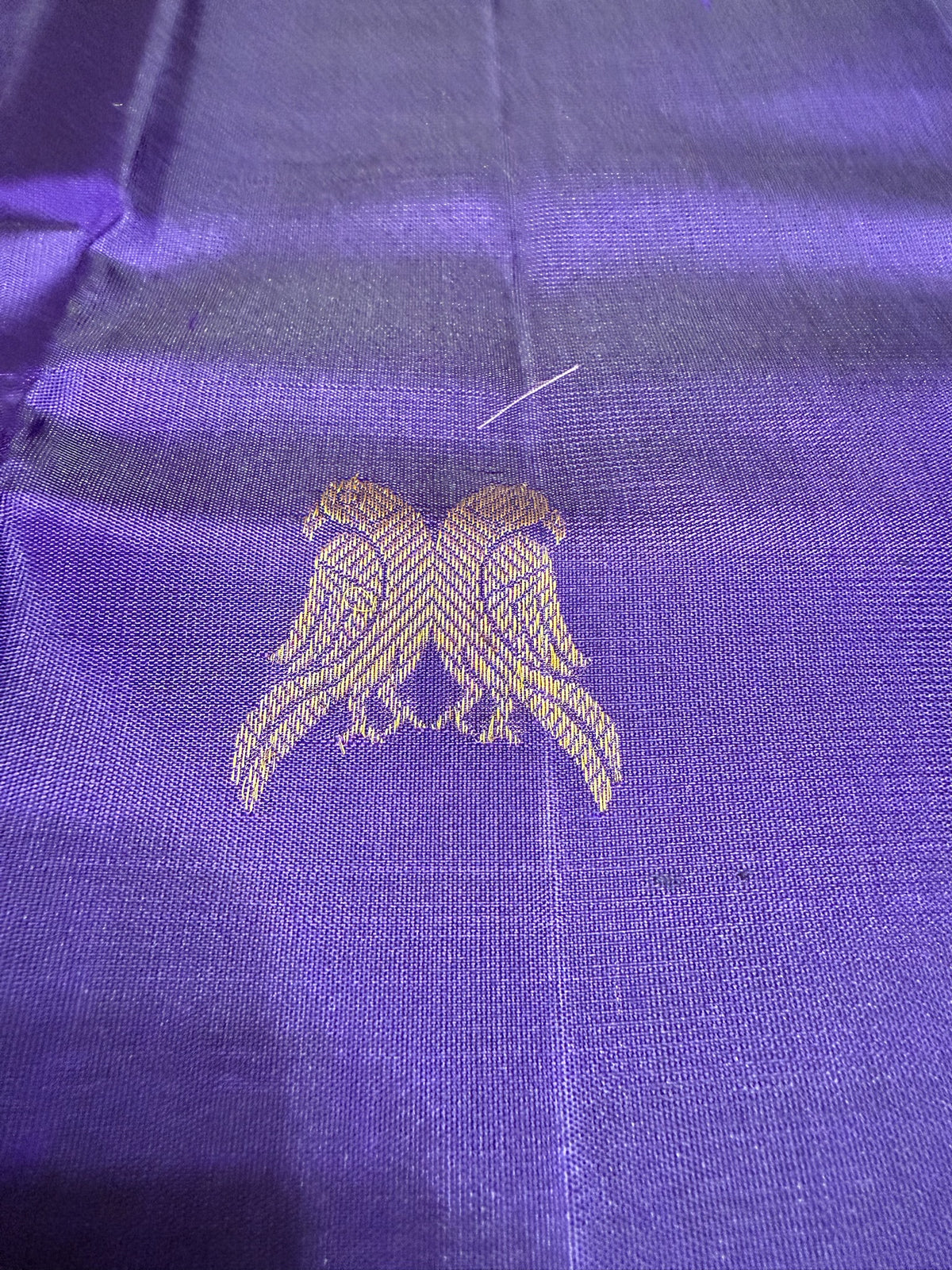 Pure zari Purple Blue borderless