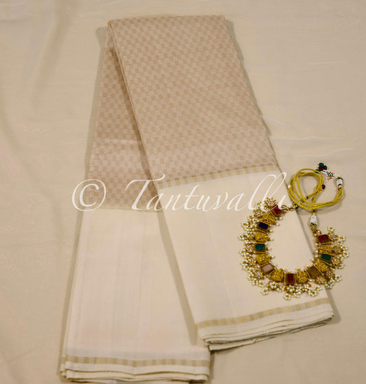 White off white checks with Bodi Korvai