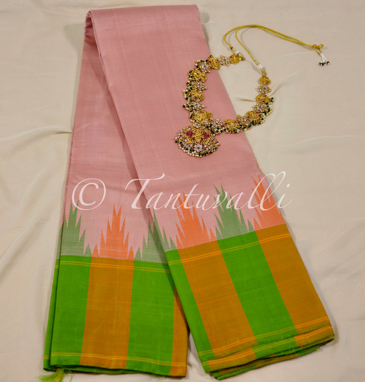 Peachy orange with Temple Border