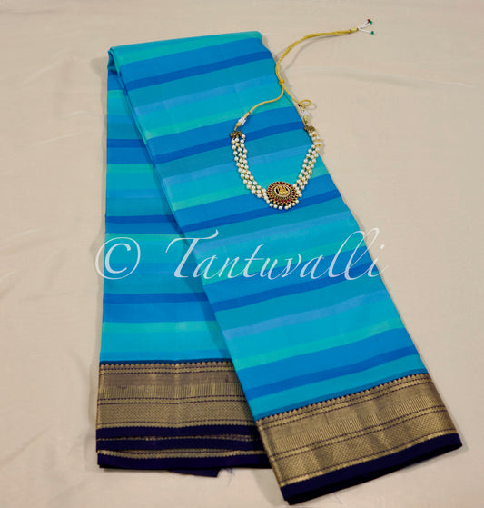 Multi blue shades with Navy blue Korvai