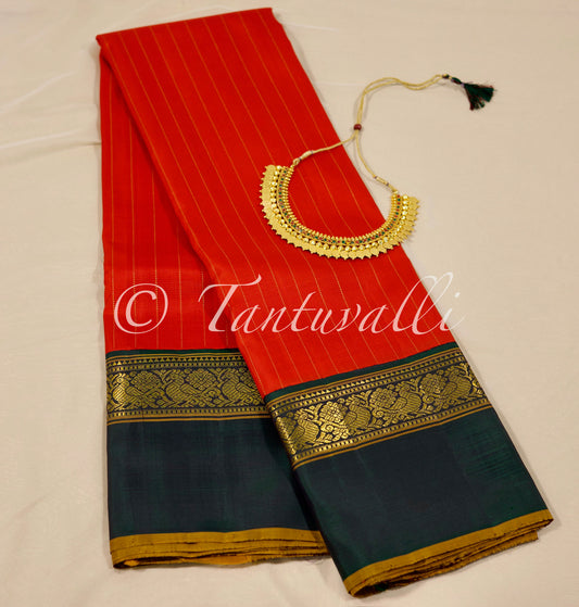 Chilli red with Bottle green korvai