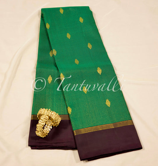 Bottle green with Coffee brown Bodi Korvai