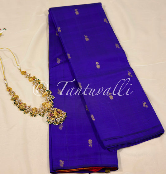 MS blue with Multi color Bomkai checks - Borderless