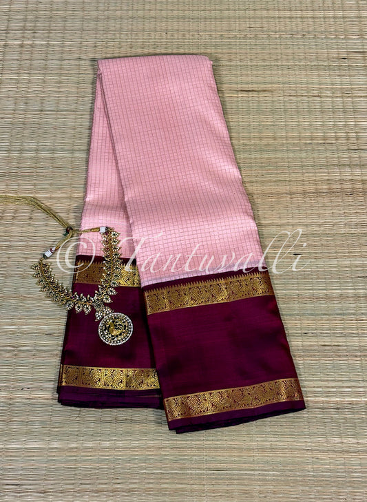 Salmon Pink Kattam with Arakku Bodi Korvai