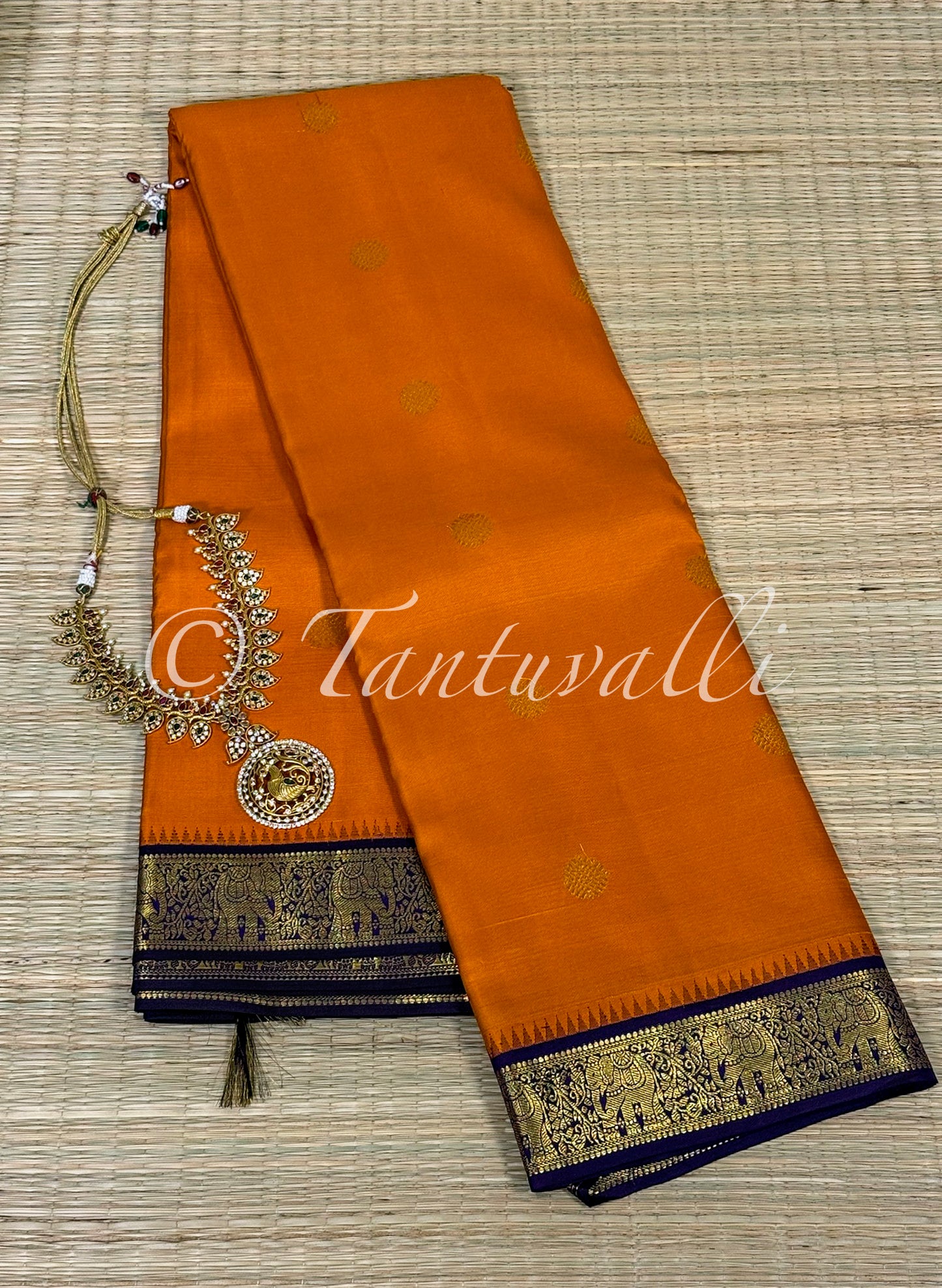 Orange with Violet Small Korvai