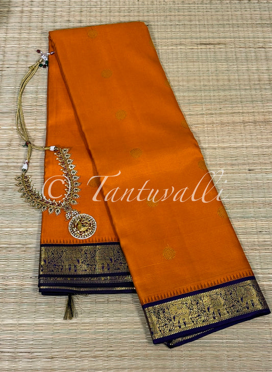 Orange with Violet Small Korvai