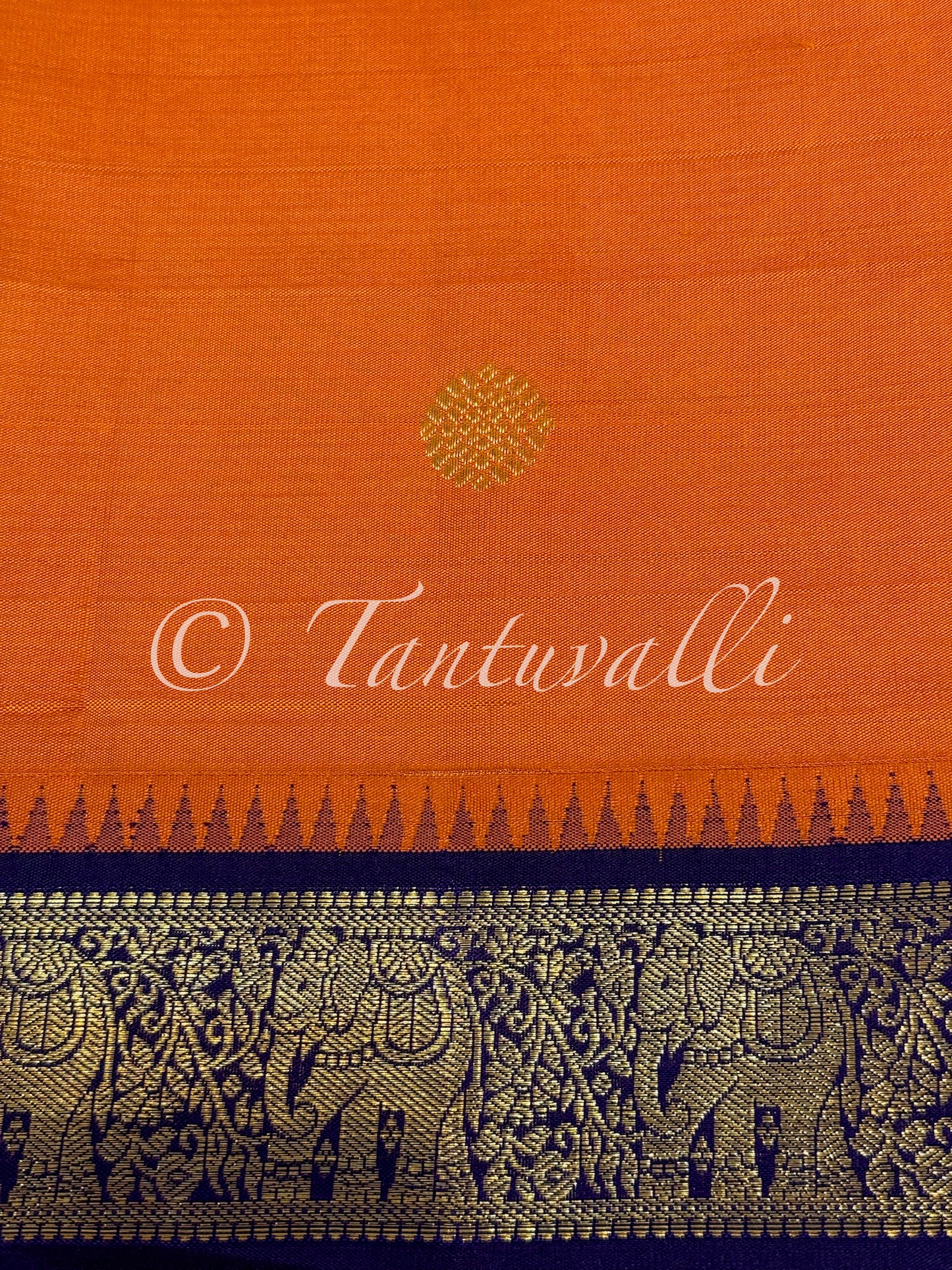 Orange with Violet Small Korvai