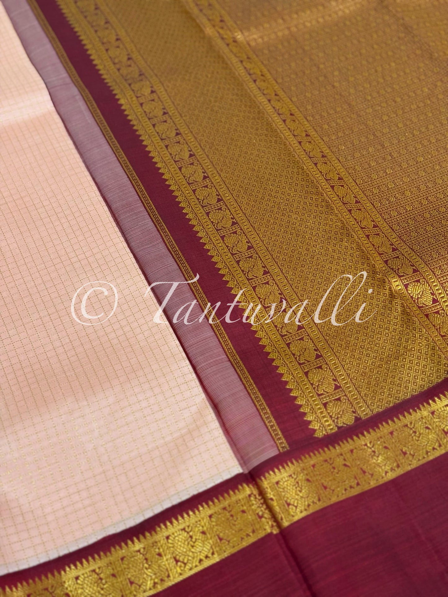 Salmon Pink Kattam with Arakku Bodi Korvai