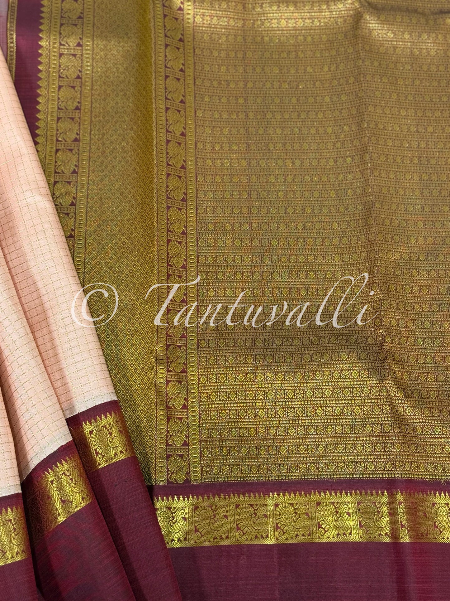 Salmon Pink Kattam with Arakku Bodi Korvai