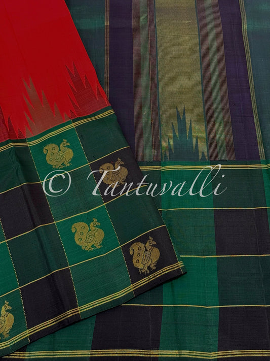 Chili Red with Dark Green and Black Big Checks