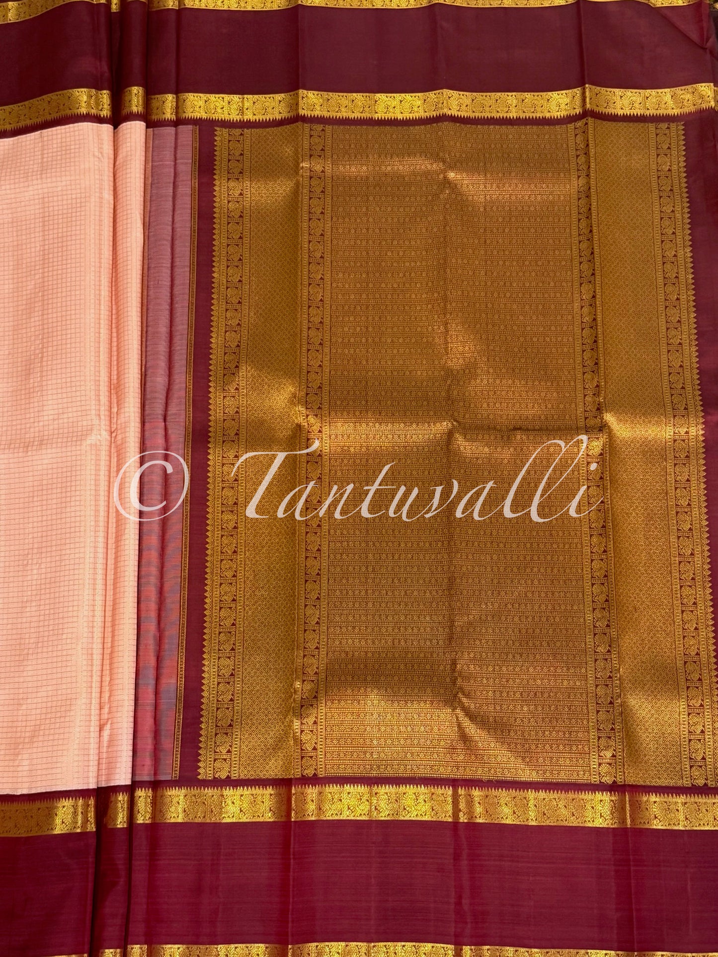 Salmon Pink Kattam with Arakku Bodi Korvai