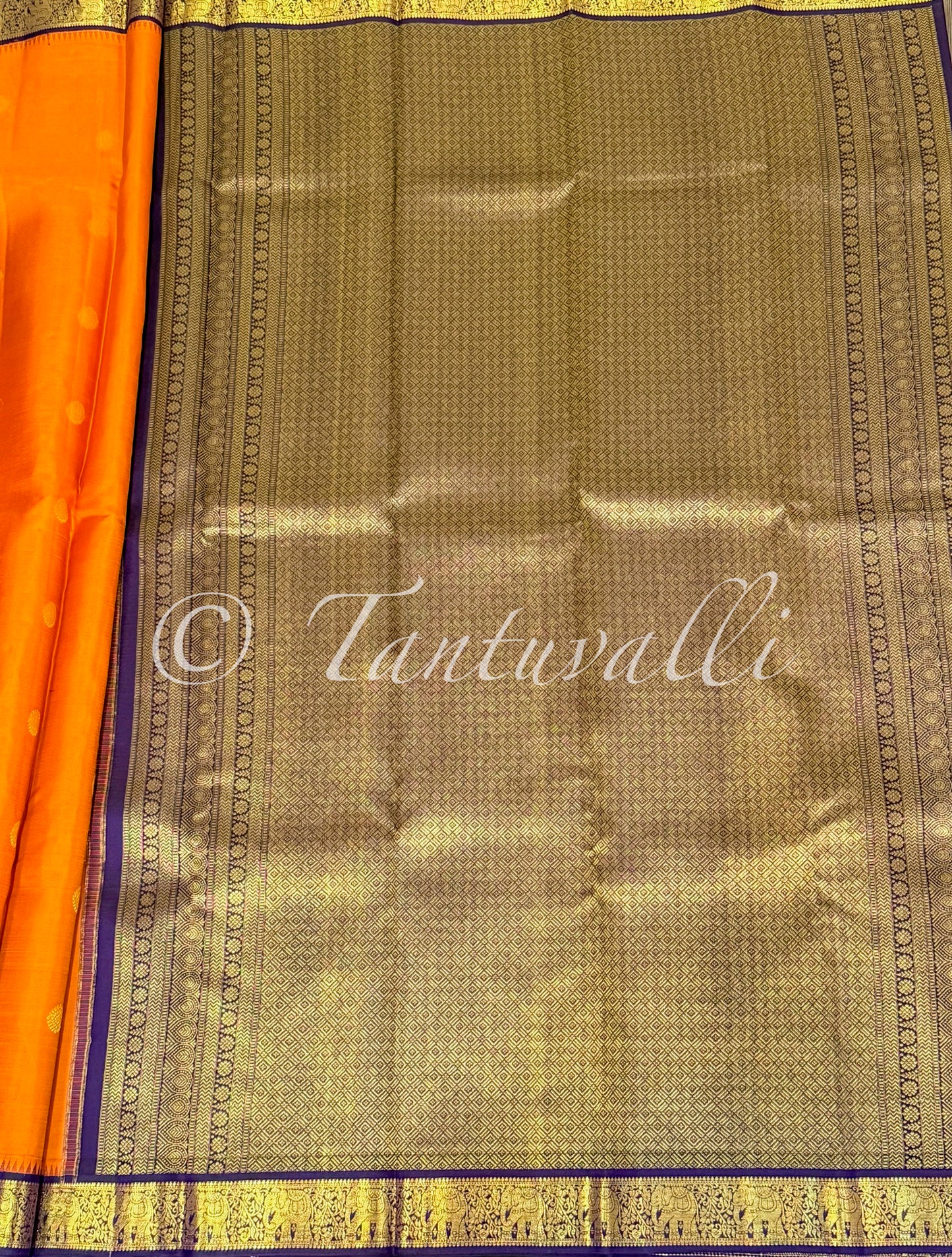 Orange with Violet Small Korvai