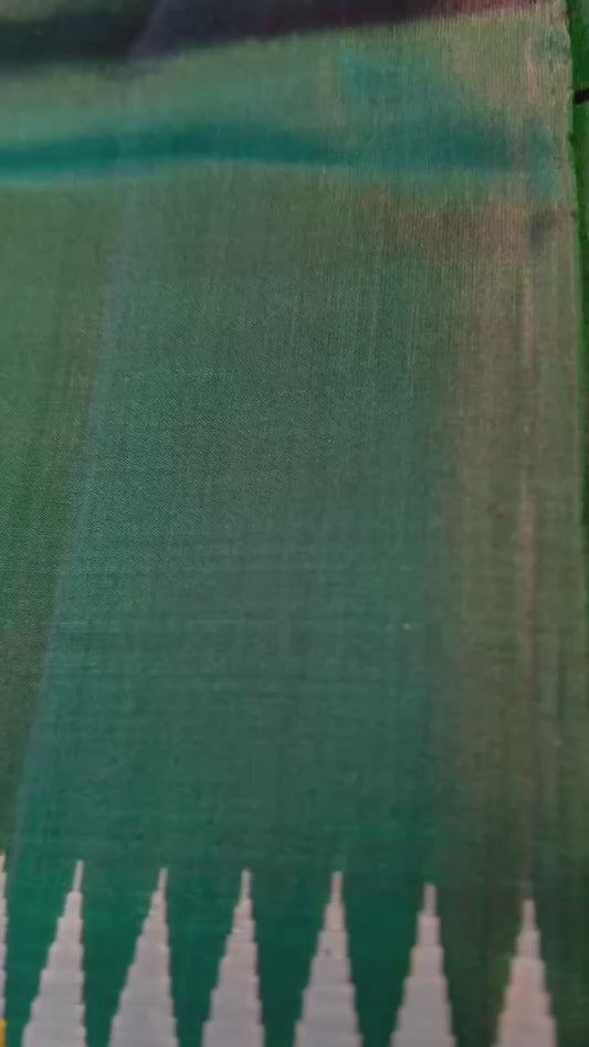 Bottle green with Pista green Korvai